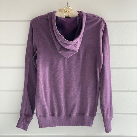 Athleta Girl Purple All For One Soft Logo Sleeve “Powerful” Hoodie Sweatshirt XL - Picture 3 of 9